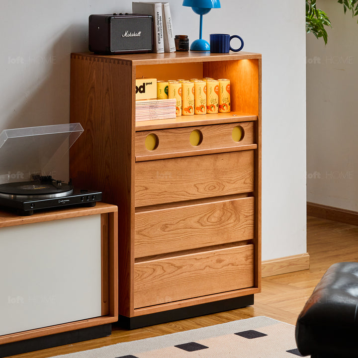 Scandinavian cherry wood chest of drawers timeless 5 detail 5.
