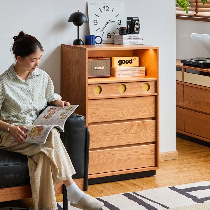 Scandinavian cherry wood chest of drawers timeless 5 detail 6.