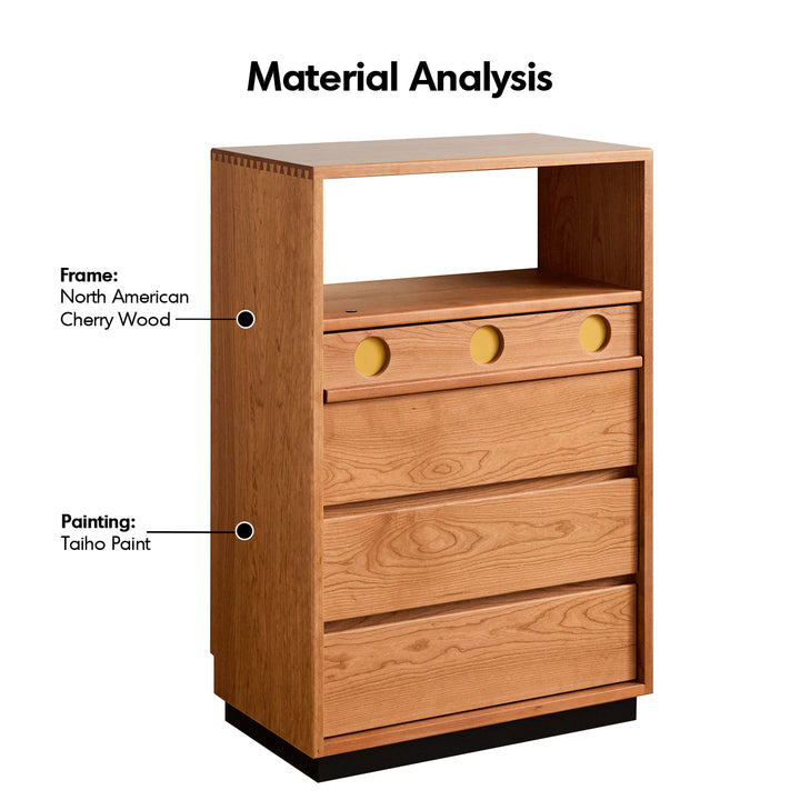 Scandinavian cherry wood chest of drawers timeless 4 detail 10.