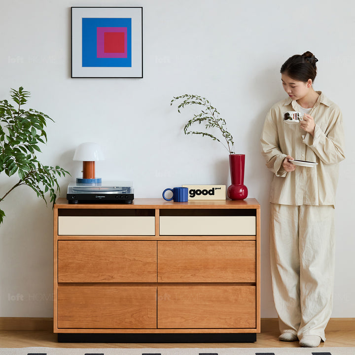 Scandinavian cherry wood chest of drawers timeless 6 detail 1.