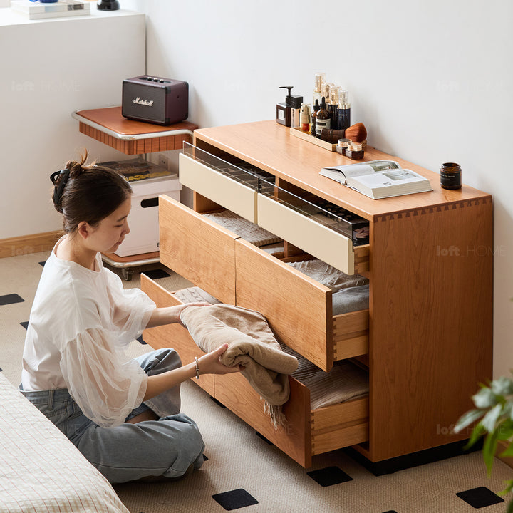 Scandinavian cherry wood chest of drawers timeless 6 detail 3.