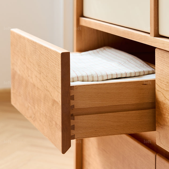 Scandinavian cherry wood chest of drawers timeless 6 in real life style.