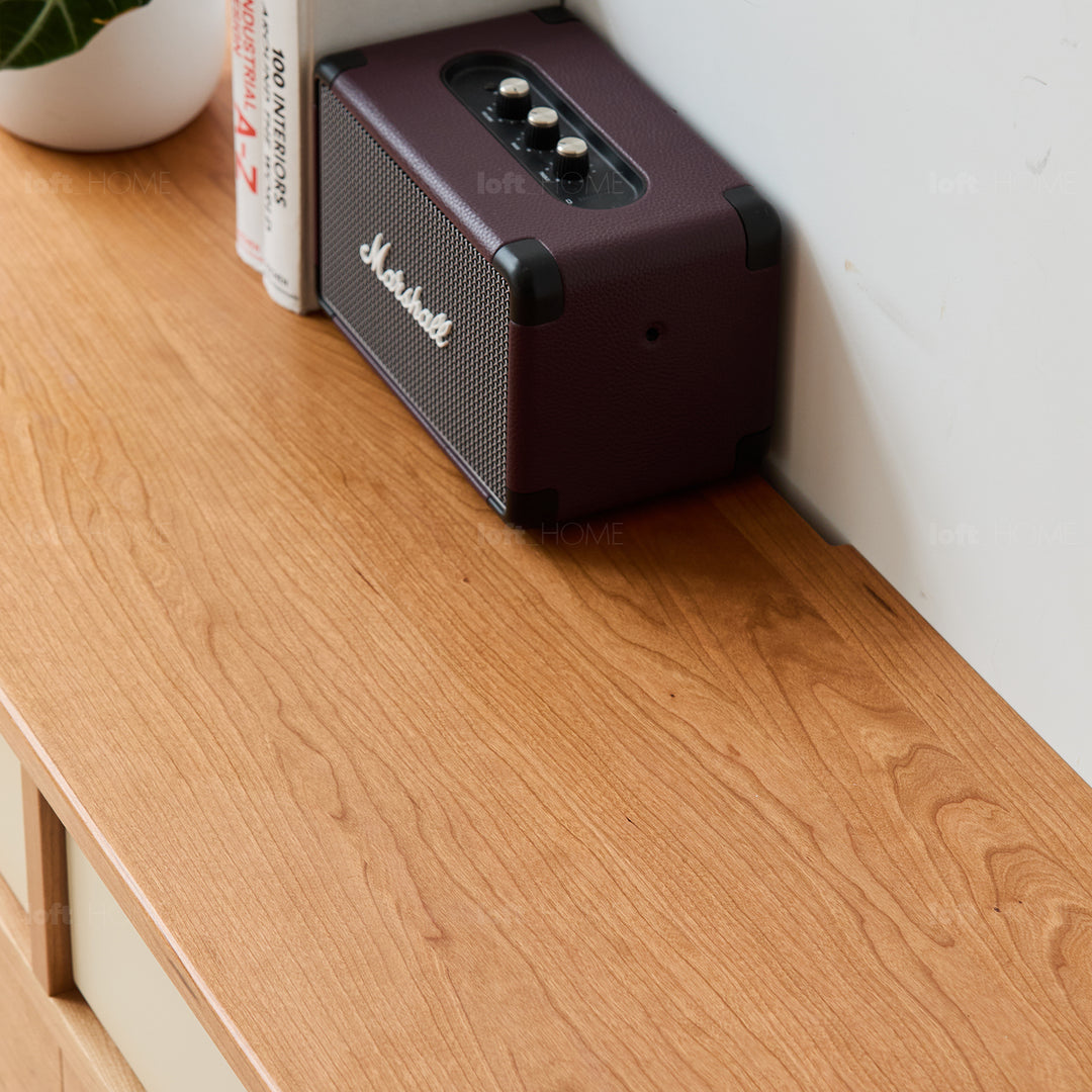 Scandinavian cherry wood chest of drawers timeless 6 in details.