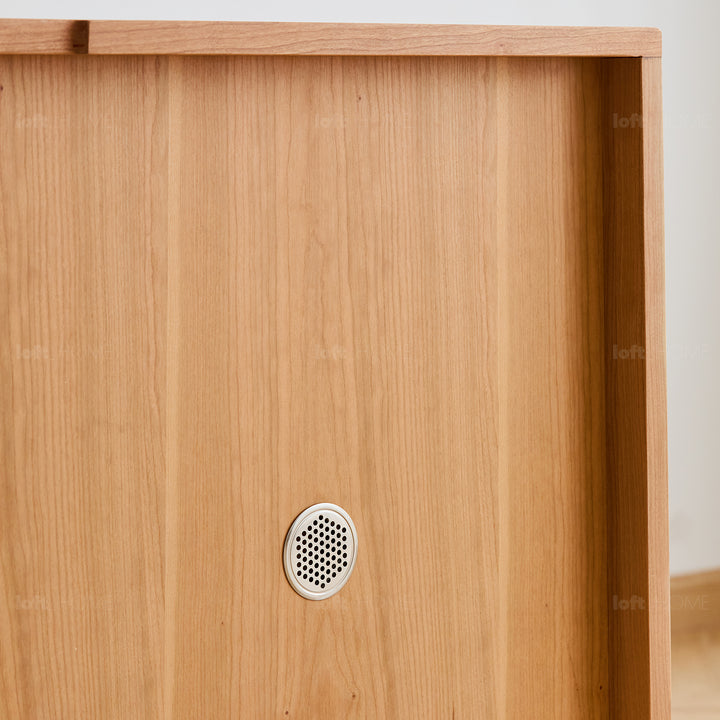 Scandinavian cherry wood chest of drawers timeless 6 in close up details.