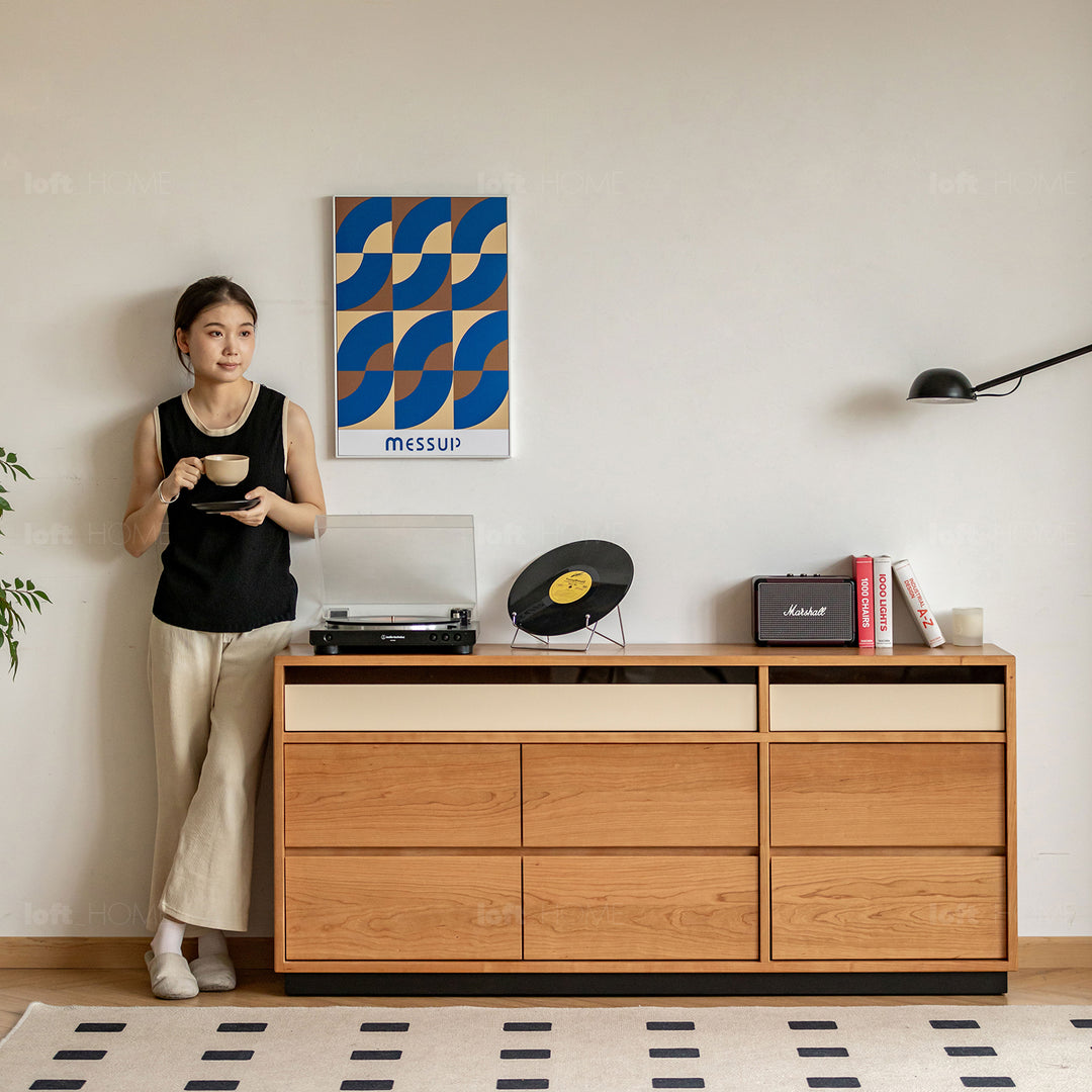 Scandinavian cherry wood chest of drawers timeless 9 detail 14.