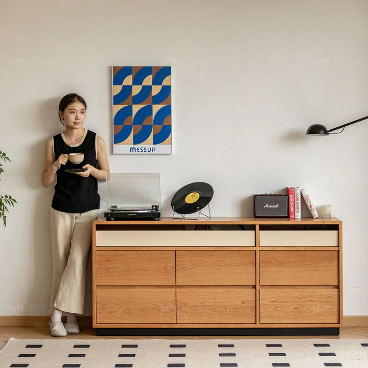 Scandinavian cherry wood chest of drawers timeless 9 detail 14.