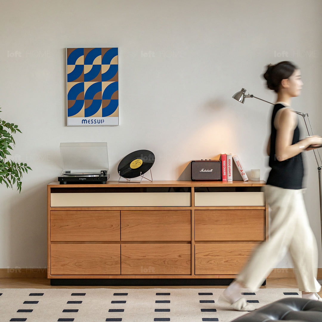 Scandinavian cherry wood chest of drawers timeless 9 detail 15.