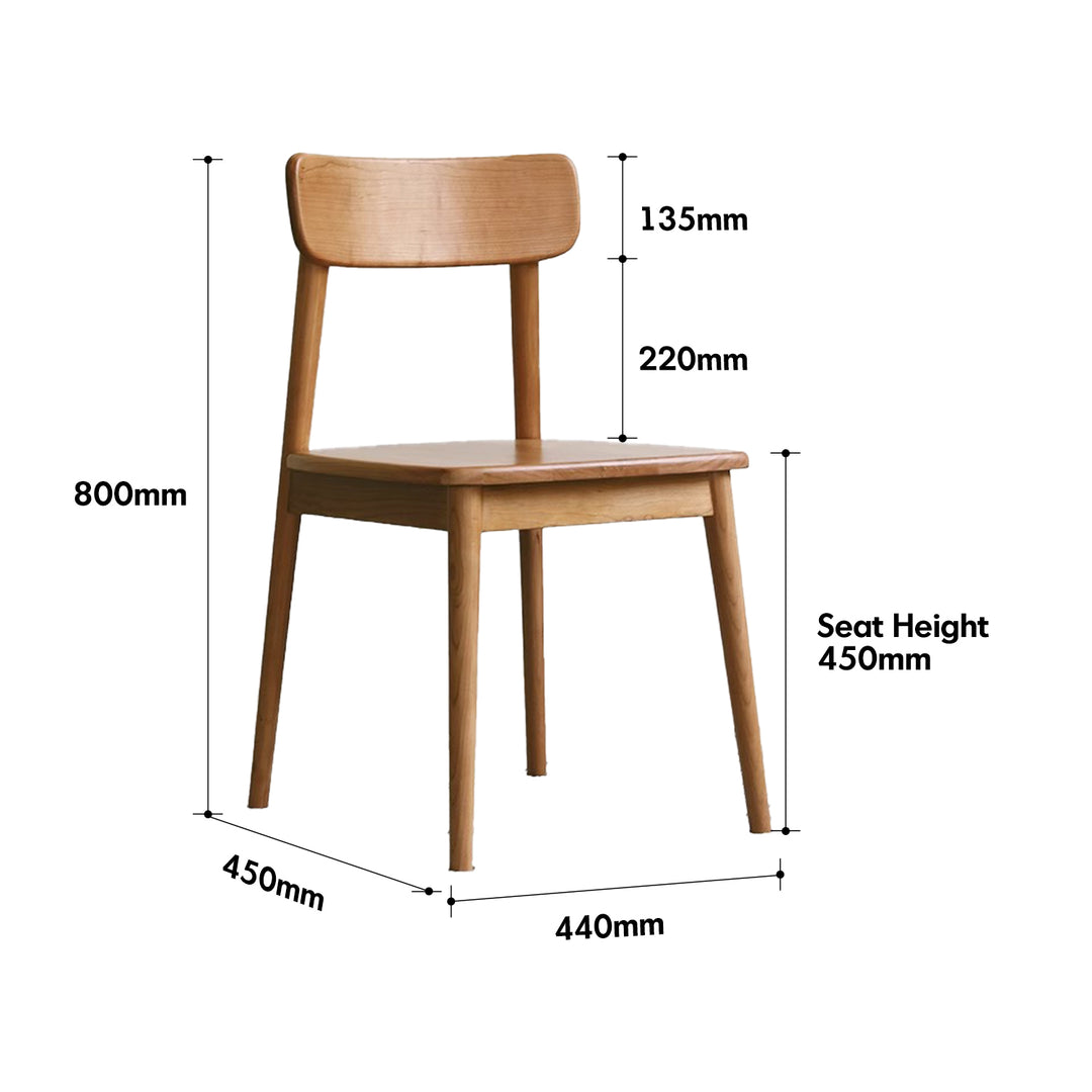 Scandinavian Cherry Wood Dining Chair GREEN