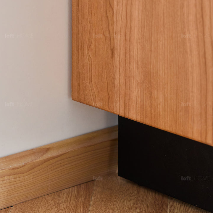 Scandinavian cherry wood shoe cabinet timeless detail 4.