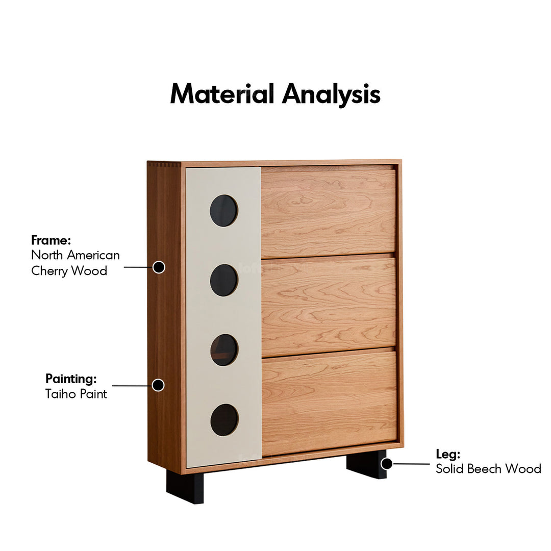 Scandinavian cherry wood shoe cabinet timeless detail 11.