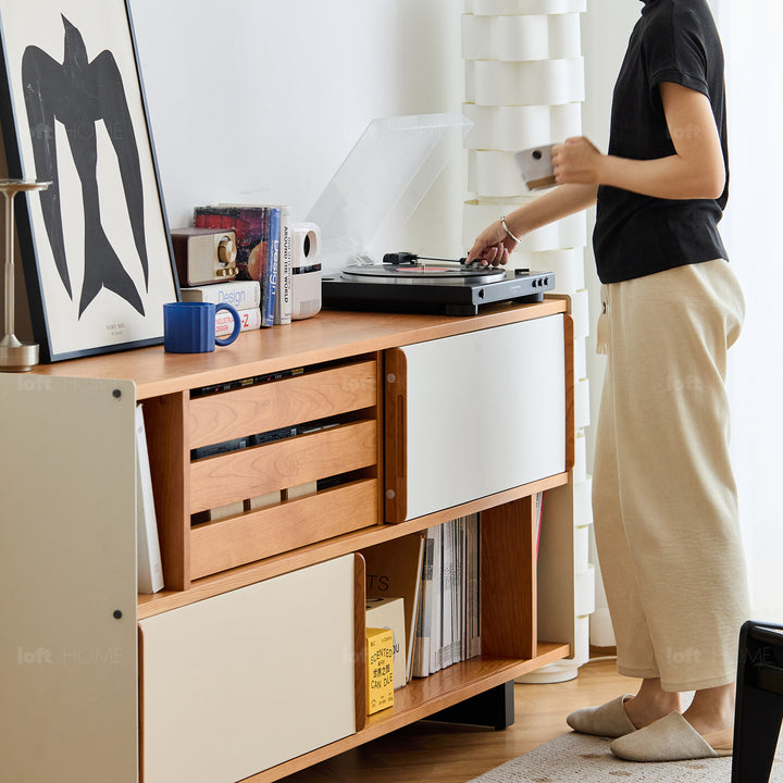 Scandinavian cherry wood side cabinet timeless detail 9.