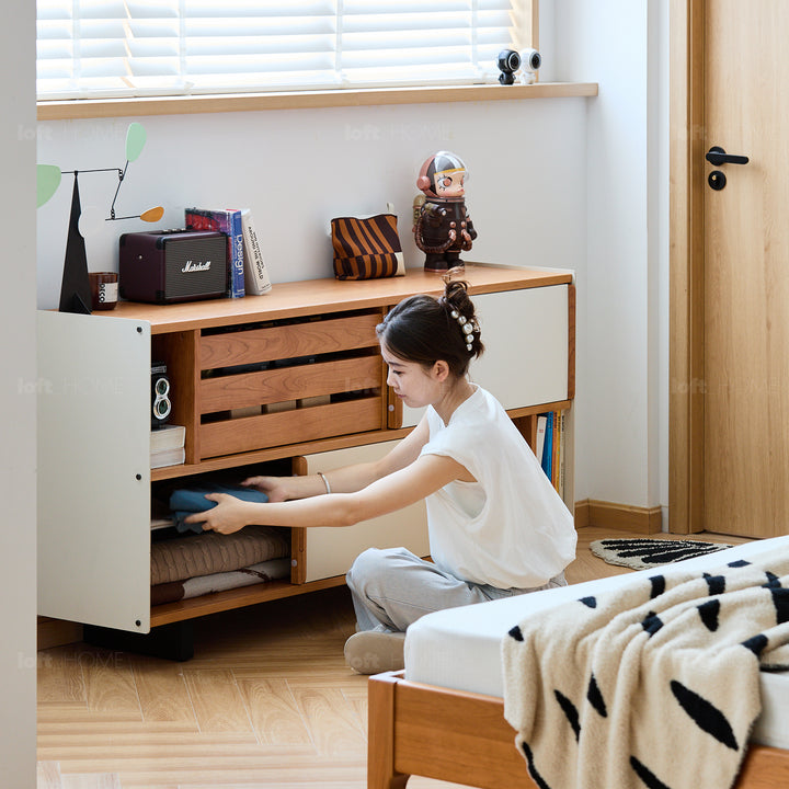 Scandinavian cherry wood side cabinet timeless detail 13.