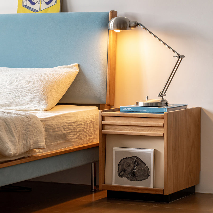 Scandinavian cherry wood side table timeless primary product view.