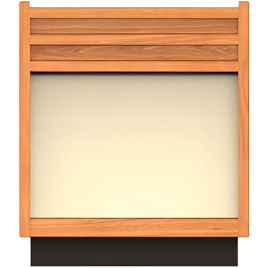 Scandinavian cherry wood side table timeless in white background.