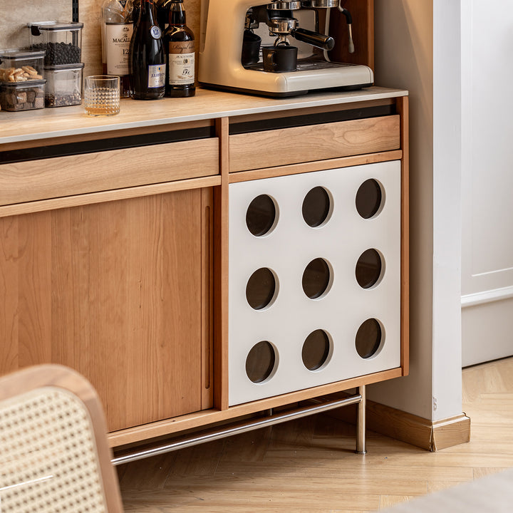 Scandinavian Cherry Wood Sintered Stone Cabinet TIMELESS