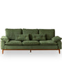 Scandinavian Corduroy Velvet Fabric 3 Seater Sofa INDIGO