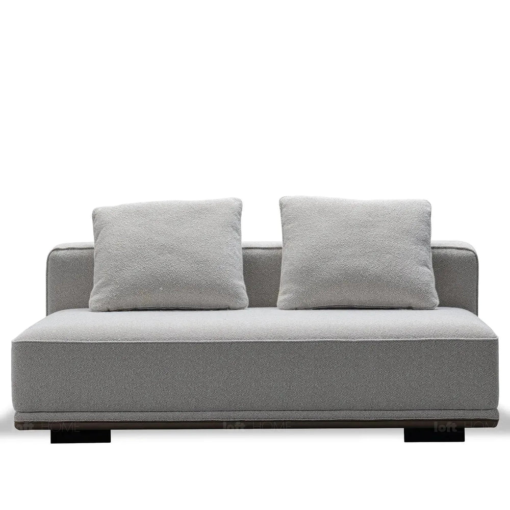 Modern mixed weave fabric modular armless 2 seater sofa eleganza in white background.