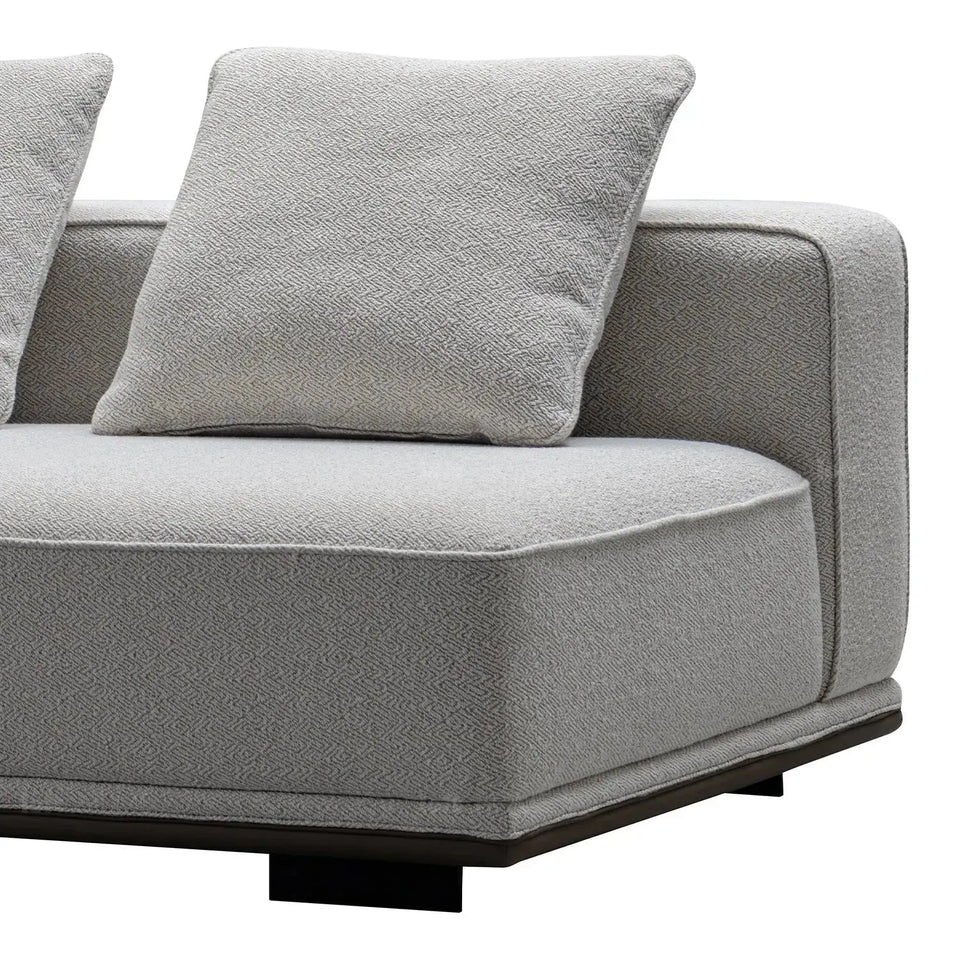 Minimalist mixed weave fabric modular armless 2 seater sofa eleganza in real life style.