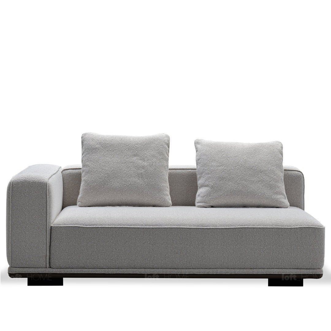 Scandinavian mixed weave fabric modular corner 2 seater sofa eleganza in details.