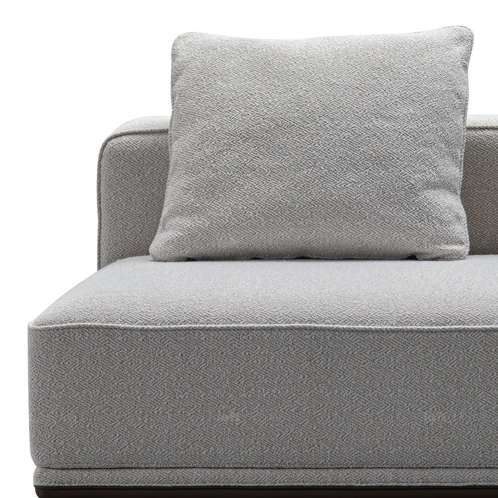 Scandinavian mixed weave fabric modular corner 2 seater sofa eleganza material variants.