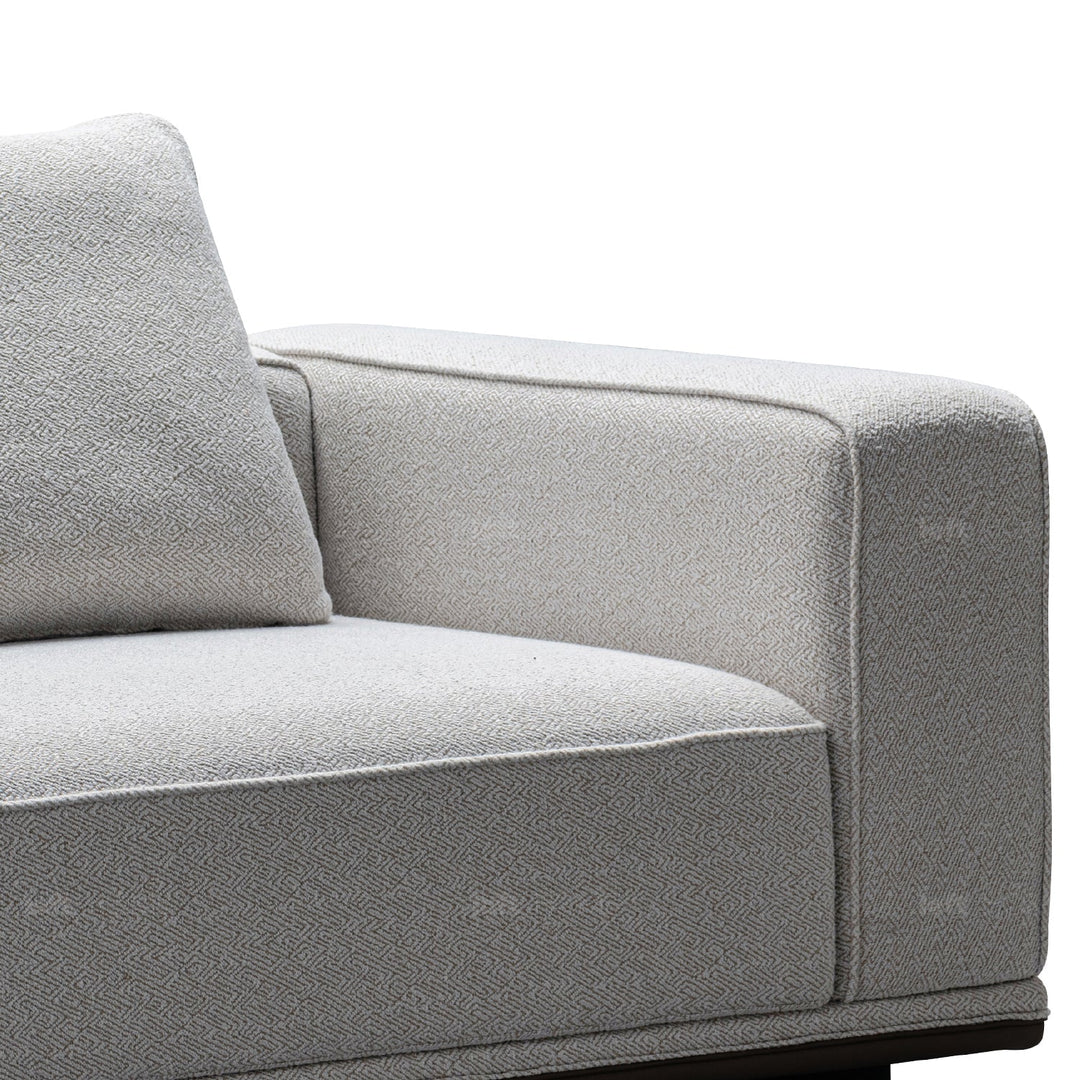 Scandinavian mixed weave fabric modular corner 2 seater sofa eleganza in real life style.