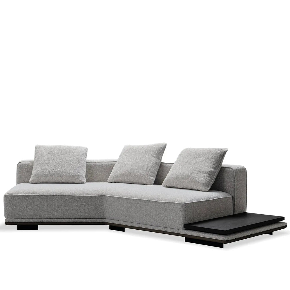 Modern mixed weave fabric modular l shape sectional sofa eleganza 1+l in white background.