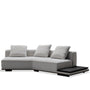 Minimalist Mixed Weave Fabric Modular L Shape Sectional Sofa ELEGANZA 1+L