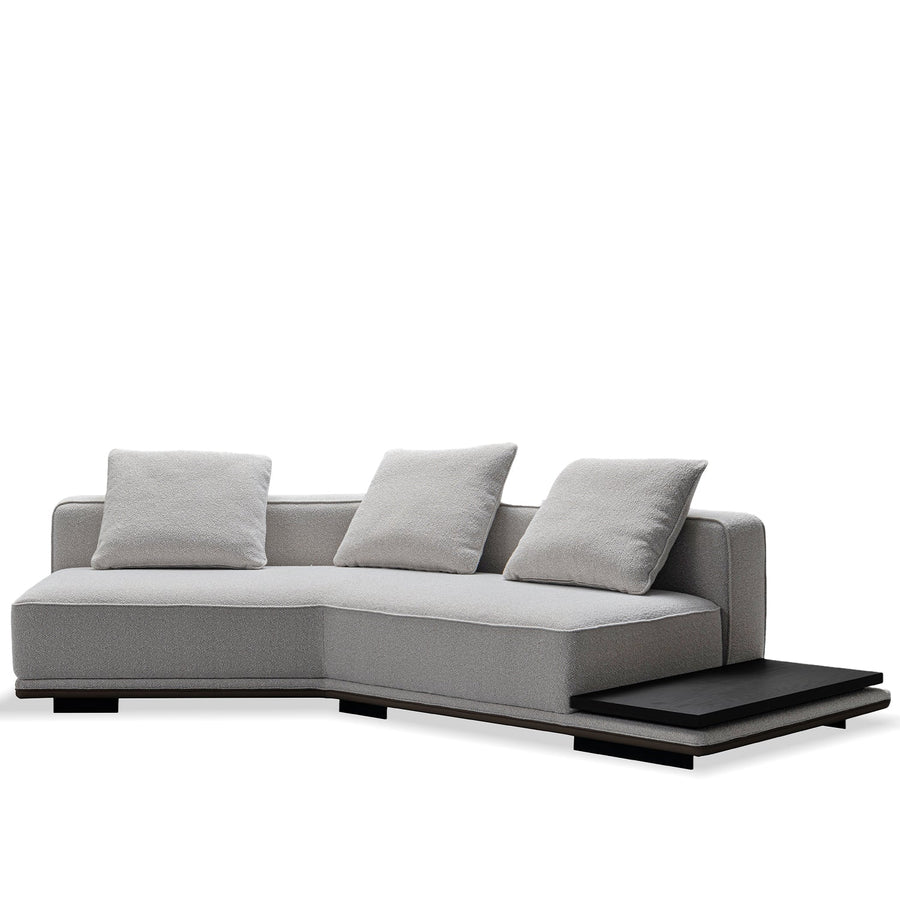 Scandinavian mixed weave fabric modular l shape sectional sofa eleganza 1+l in white background.