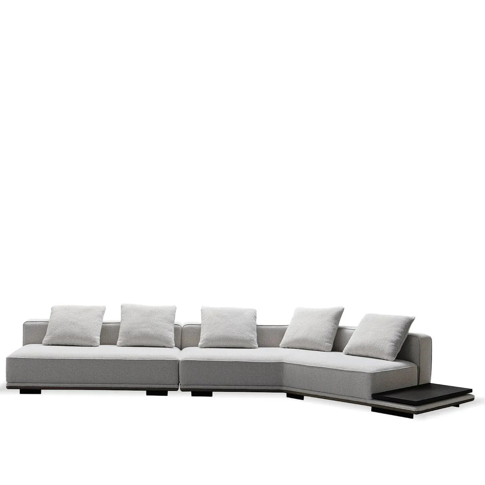 Modern mixed weave fabric modular l shape sectional sofa eleganza 2+l in white background.