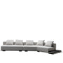 Minimalist Mixed Weave Fabric Modular L Shape Sectional Sofa ELEGANZA 3+L