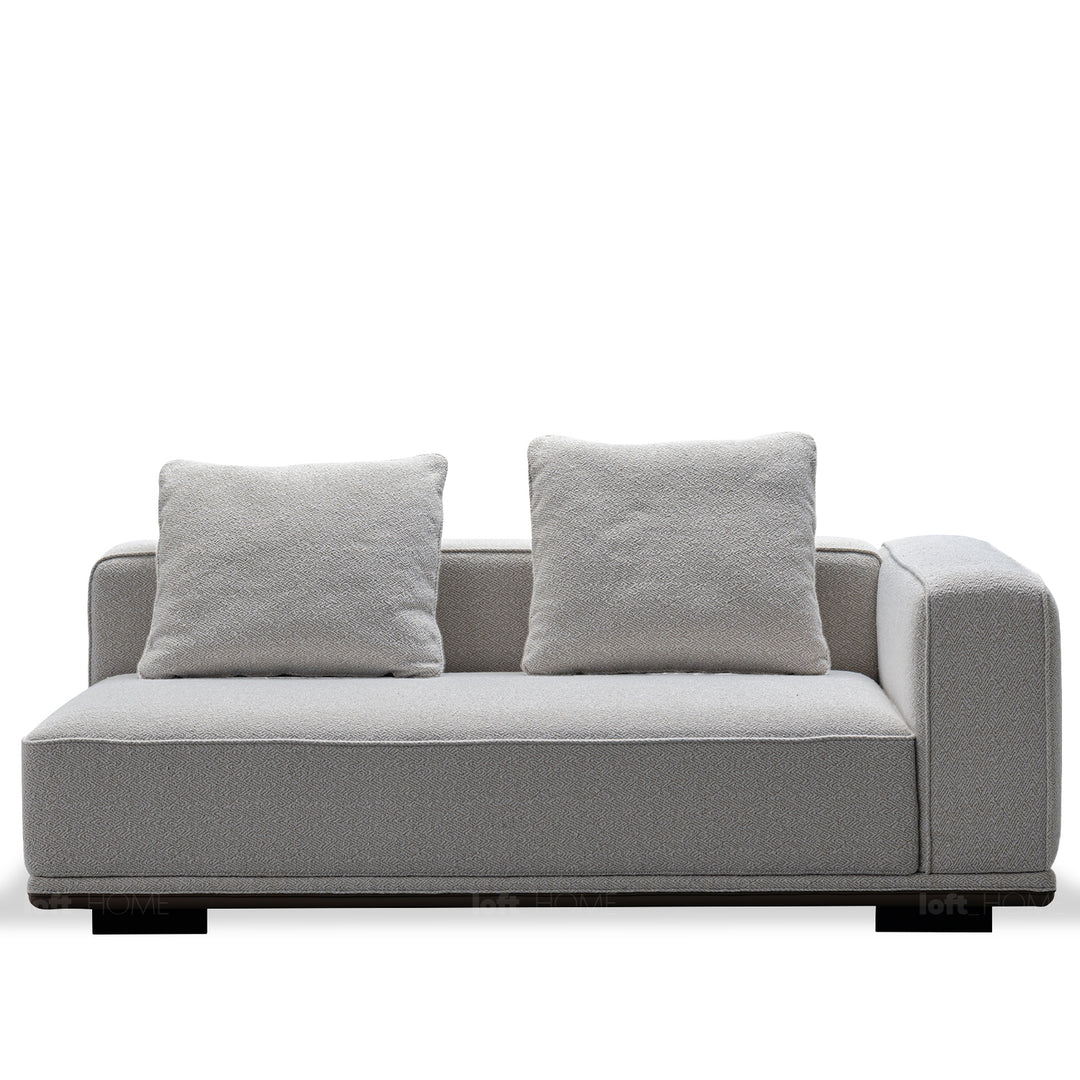 Scandinavian mixed weave fabric modular l shape sectional sofa eleganza 2+l in real life style.
