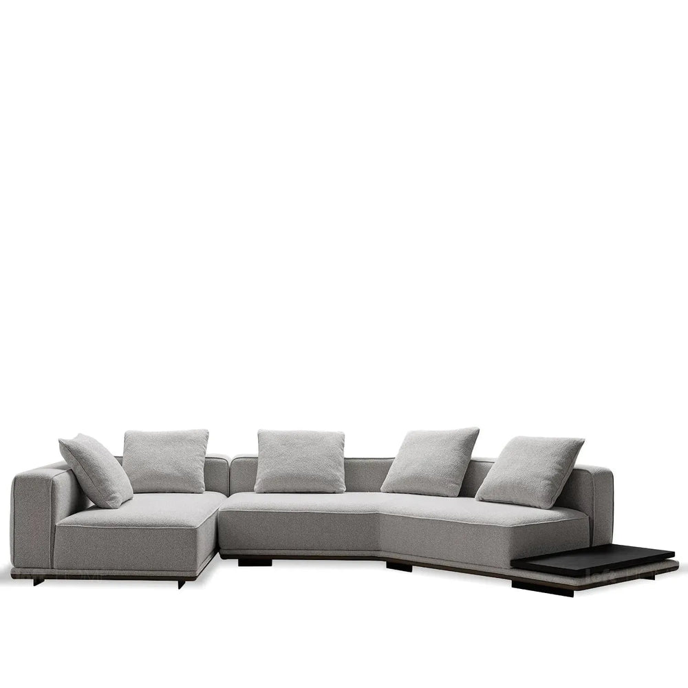 Modern mixed weave fabric modular l shape sectional sofa eleganza 4+l in white background.