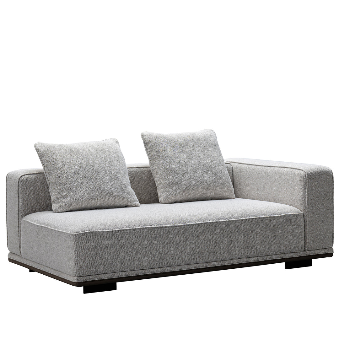 Scandinavian mixed weave fabric modular l shape sectional sofa eleganza 6+l in real life style.