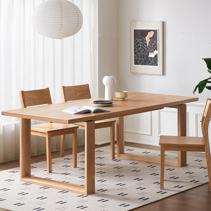 Scandinavian Oak Wood Dining Table KUMO Detail 2