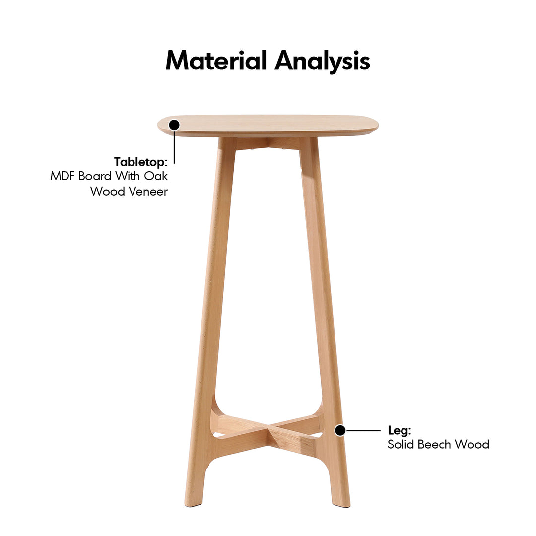 Scandinavian Oak Wood Veneer Round Bar Table ORBIT