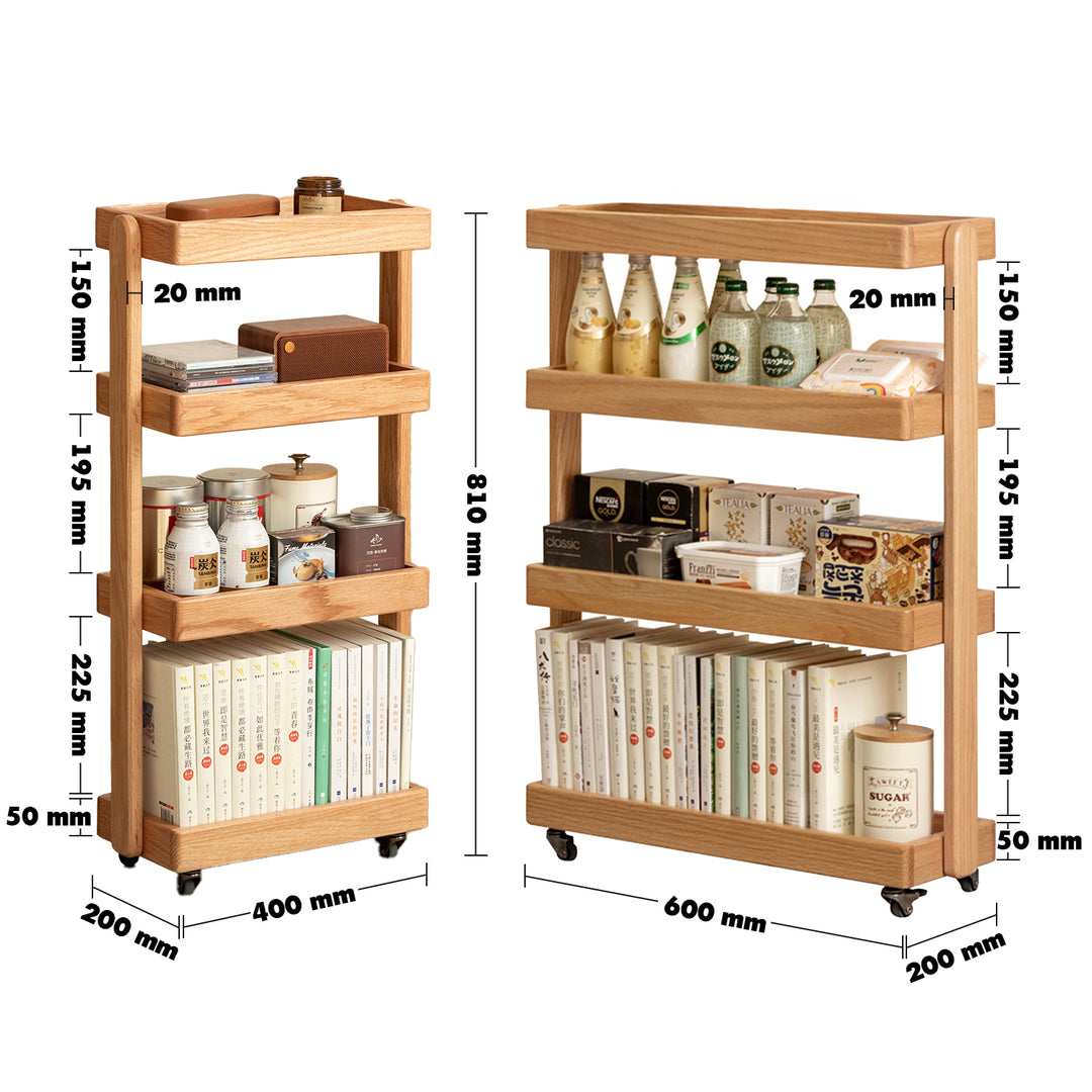 Scandinavian oak wood wheeled trolley side table mira size charts.