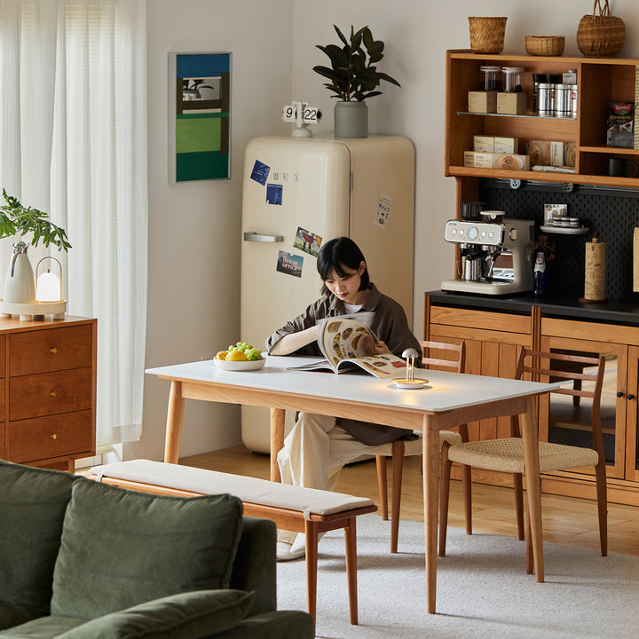 Scandinavian sintered stone dining table green detail 1.