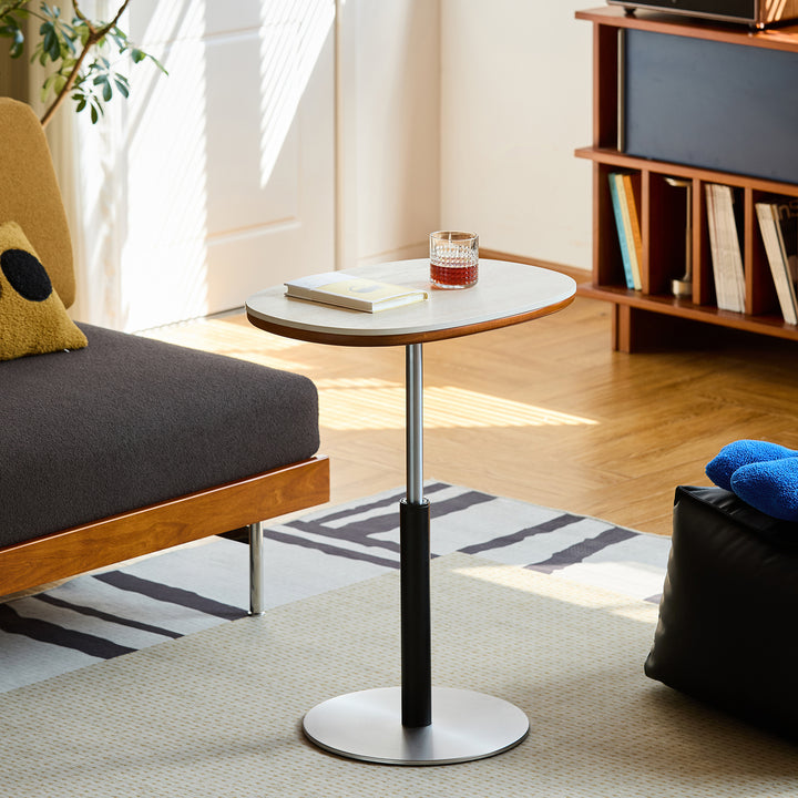 Scandinavian sintered stone height adjustable side table roman primary product view.
