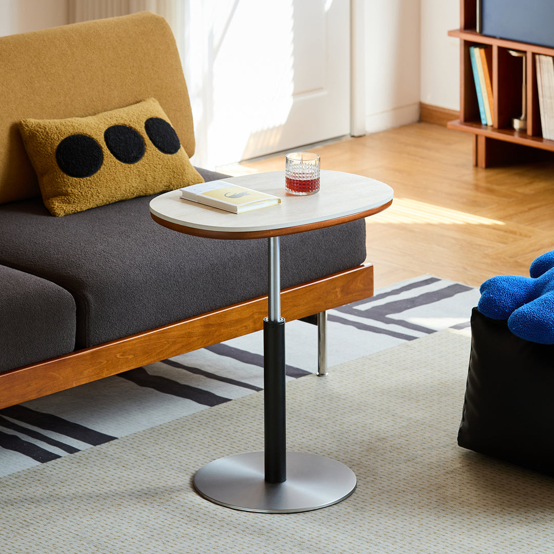 Scandinavian sintered stone height adjustable side table roman situational feels.