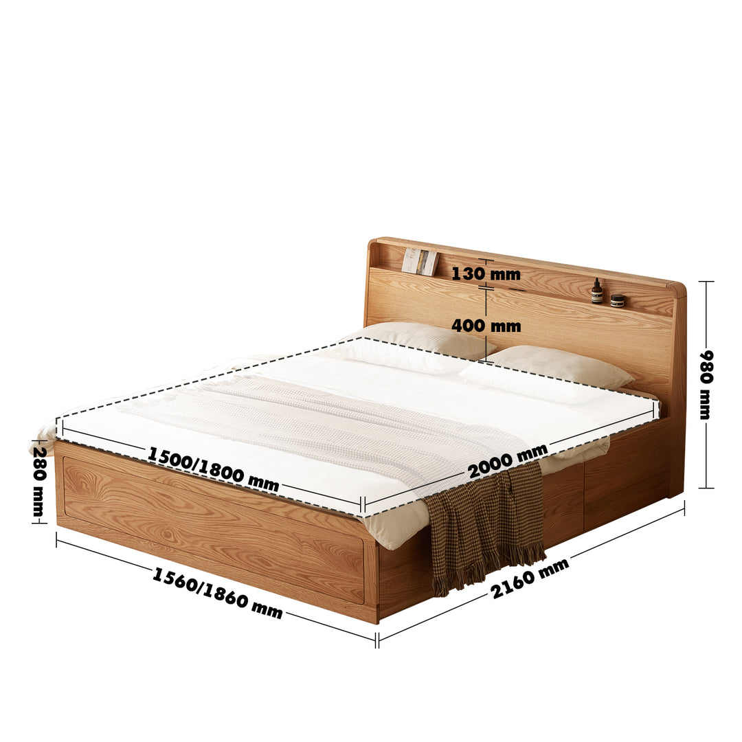 Scandinavian Wood Bed CLASSICDREAM Size Chart
