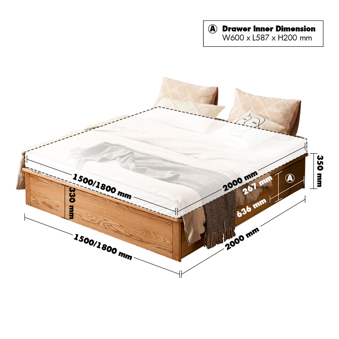 Scandinavian Wood Bed HEMO Size Chart