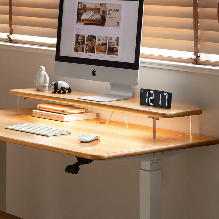 Scandinavian wood desktop monitor stand shelf aeris primary product view.