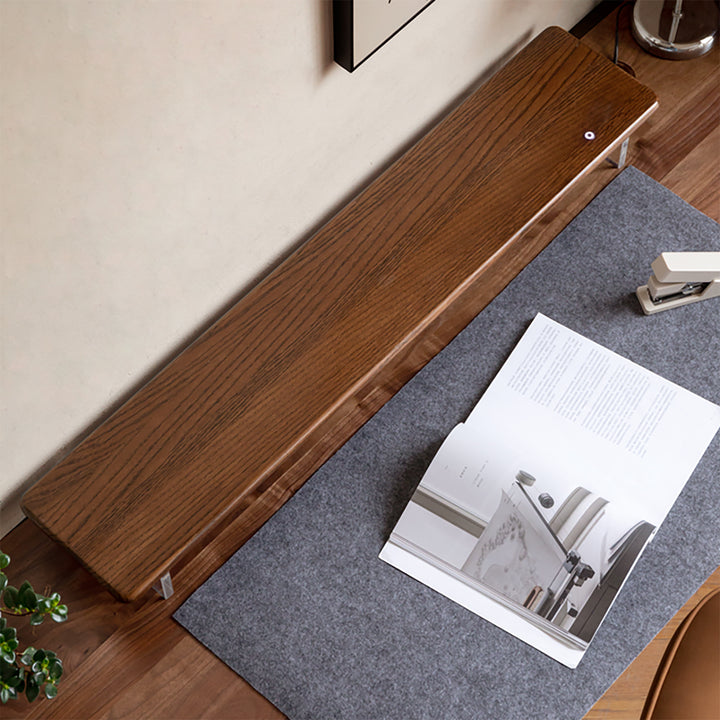 Scandinavian wood desktop monitor stand shelf aeris in still life.