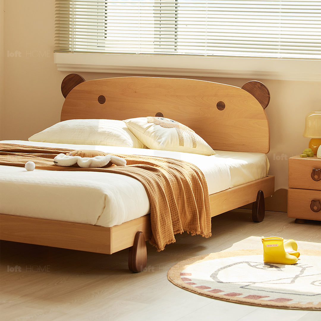 Scandinavian Wood Kids Bed BEAR In-context