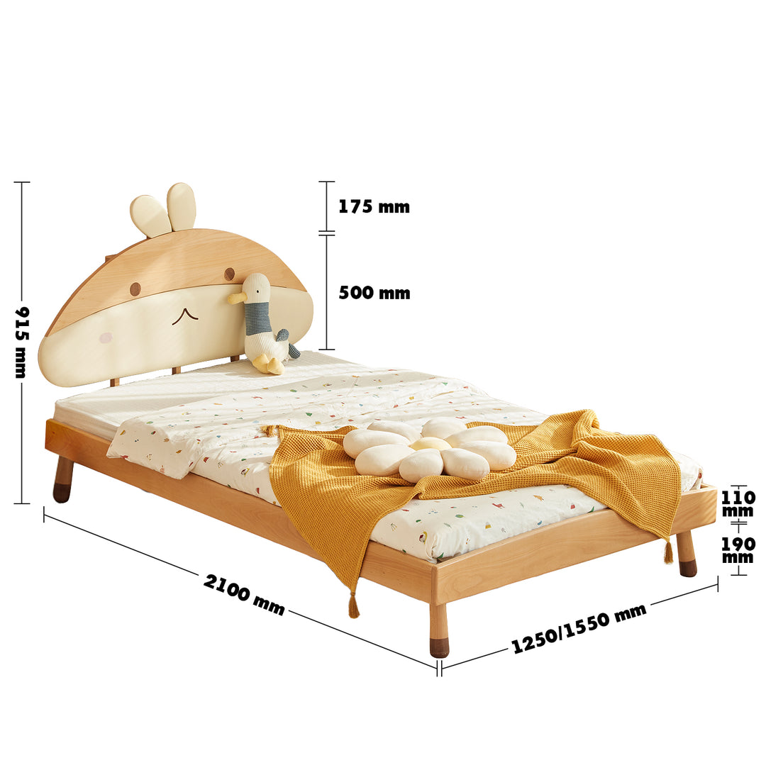 Scandinavian Wood Kids Bed COZYNUT Size Chart