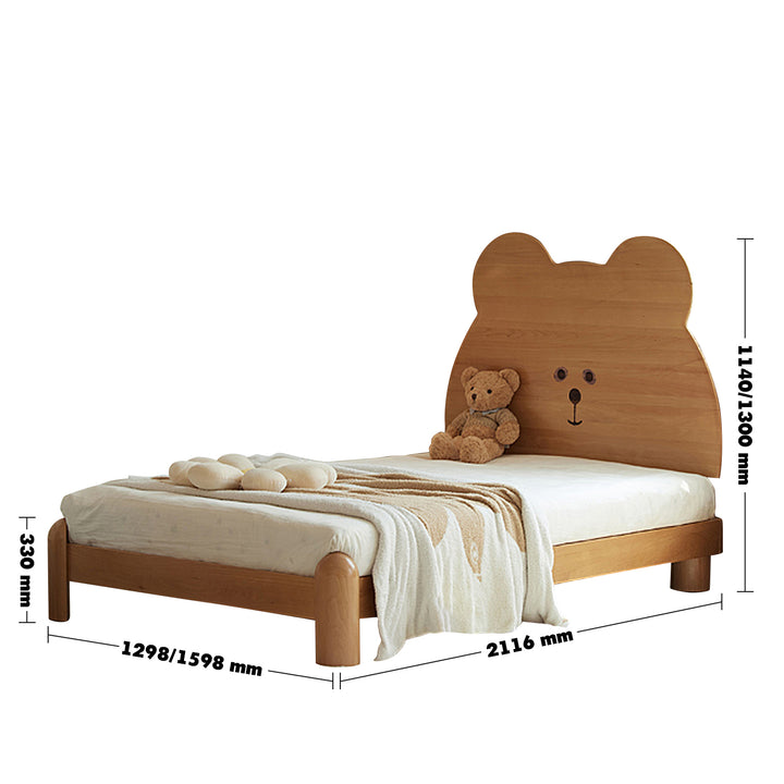 Scandinavian Wood Kids Bed TEDDY Size Chart