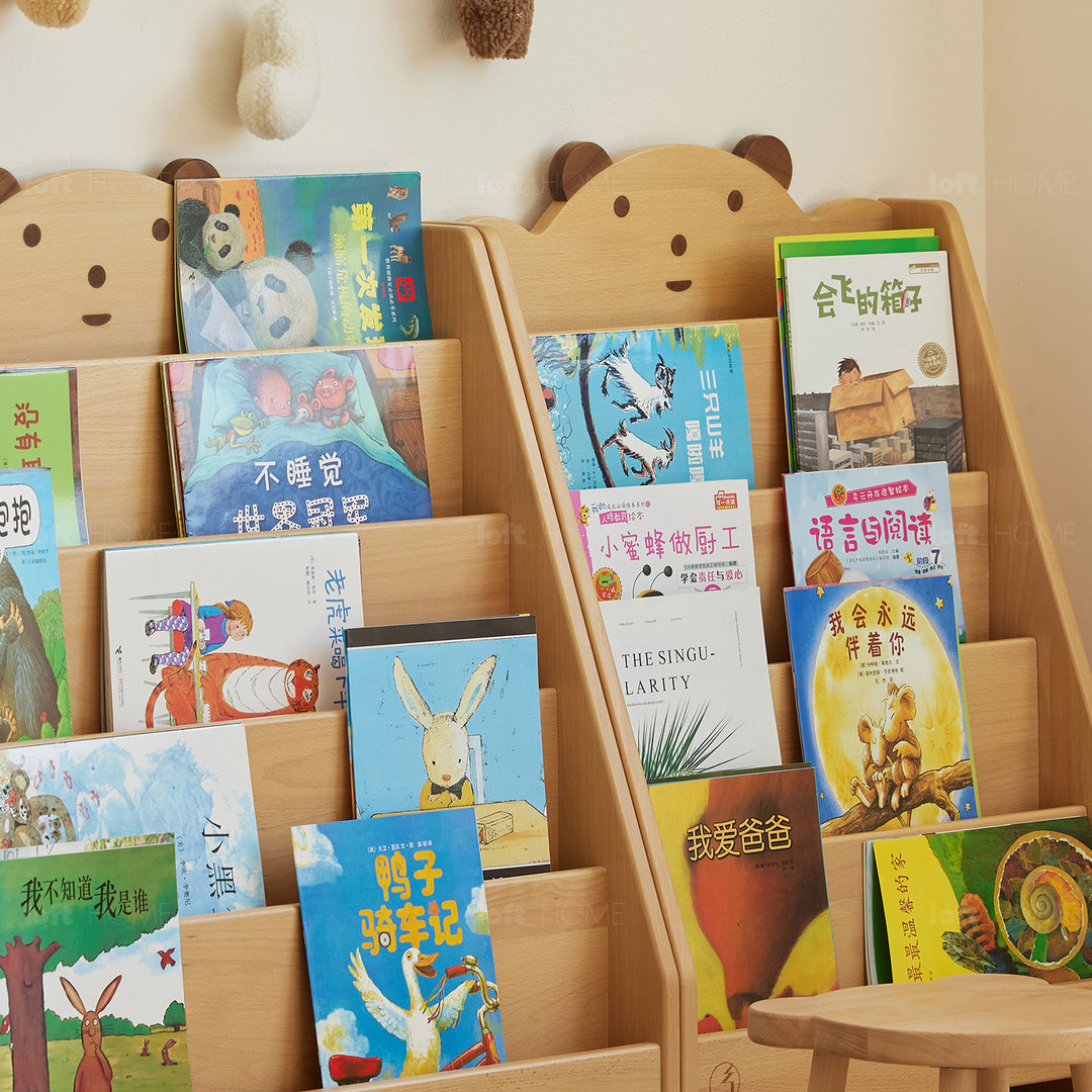 Scandinavian Wood Kids Bookshelf 5 Layers BEAR Situational