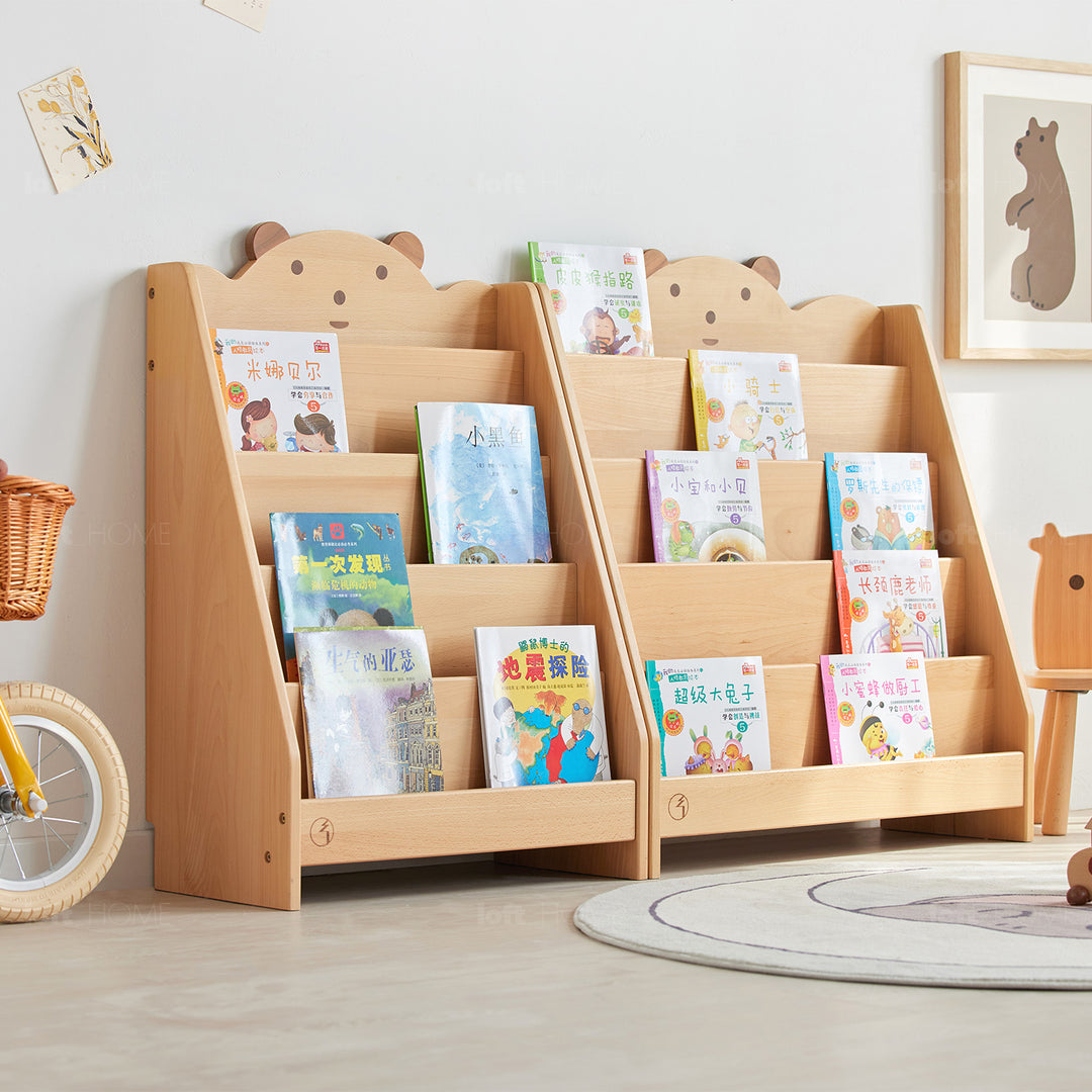 Scandinavian Wood Kids Bookshelf 5 Layers BEAR Detail