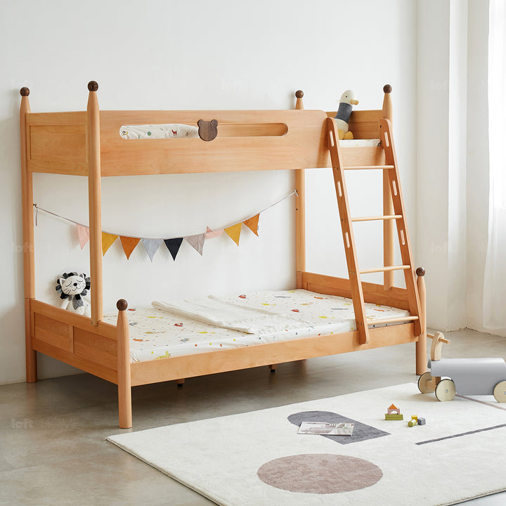 Scandinavian Wood Kids Bunk Bed BEAR In-context