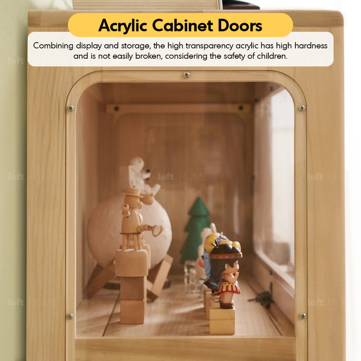Scandinavian Wood Kids Display Cabinet JOY In-context